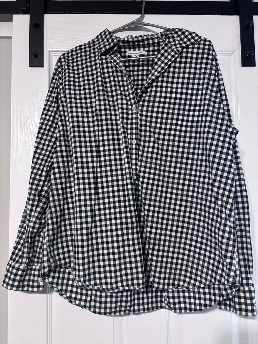 Amazon Essentials Black & White Gingham Button-Down Shirt
